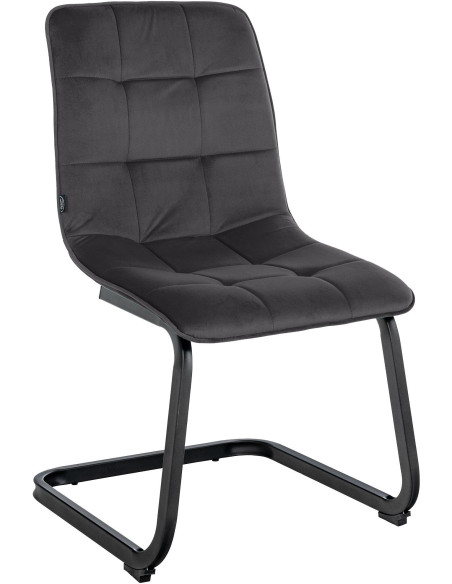Chaise moderne en Velours Noir Métal Noir Mat Gladina - 1