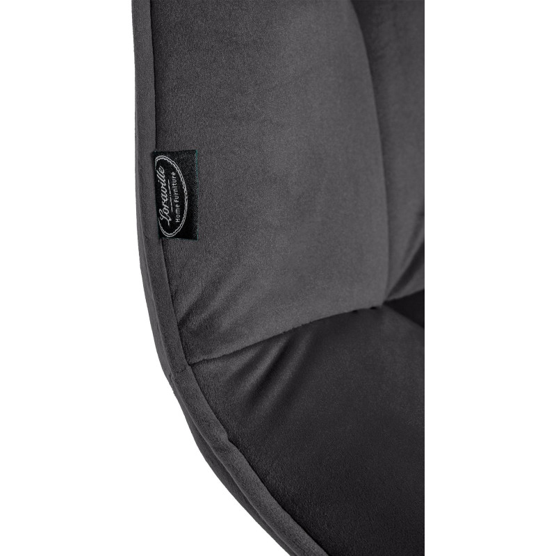 Chaise moderne en Velours Noir Métal Noir Mat Gladina - 2