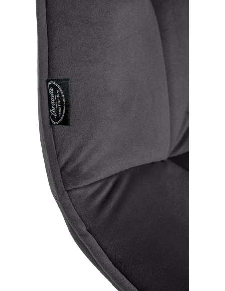 Chaise moderne en Velours Noir Métal Noir Mat Gladina - 2