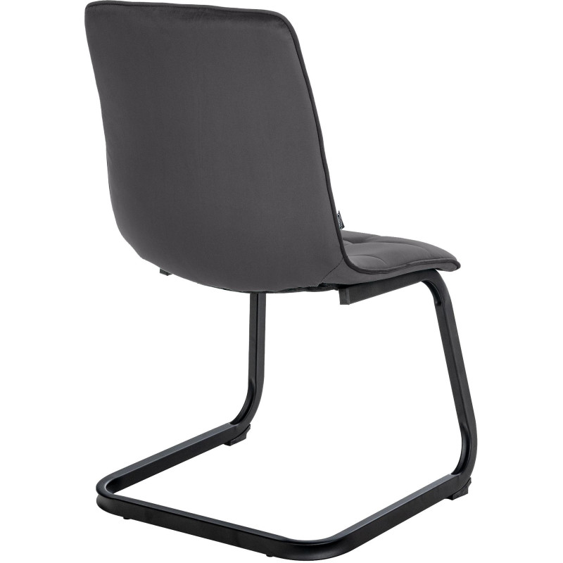 Chaise moderne en Velours Noir Métal Noir Mat Gladina - 5