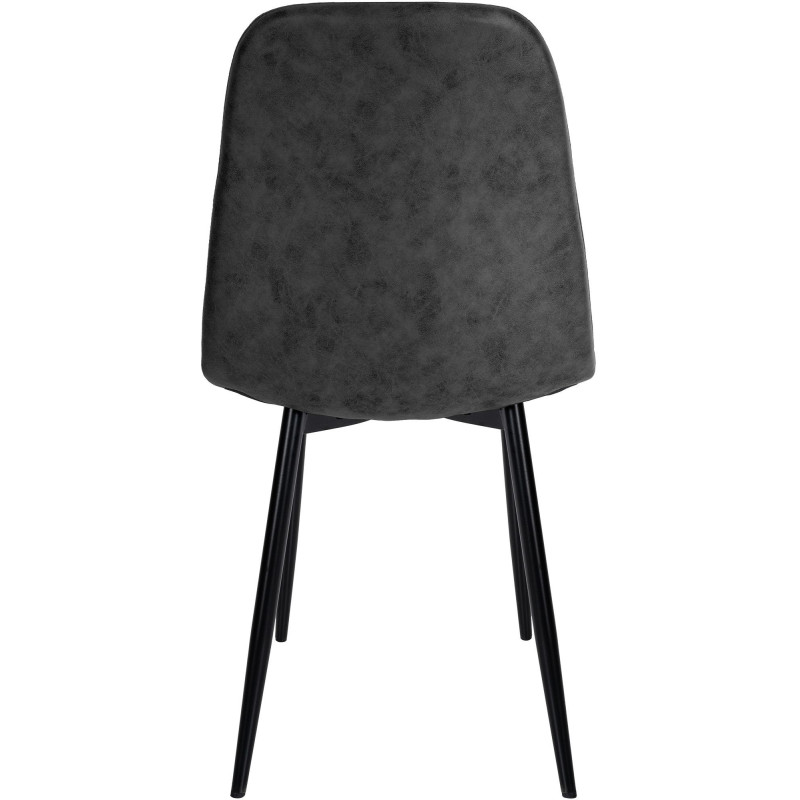 Chaise moderne en Polyuréthane Gris foncé Métal Noir Jerana - 3