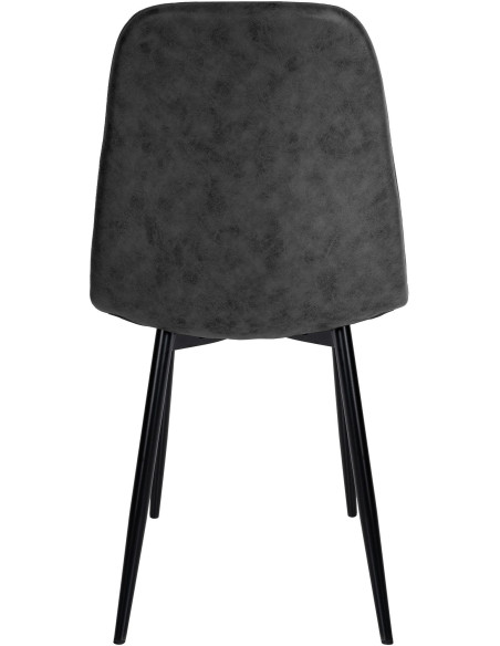 Chaise moderne en Polyuréthane Gris foncé Métal Noir Jerana - 3