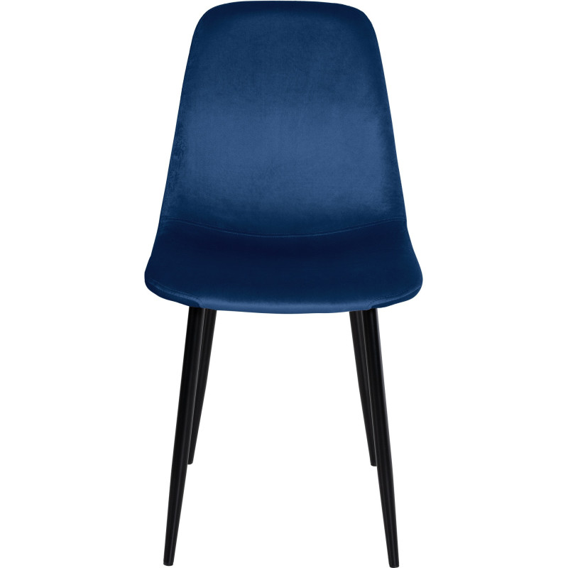 Chaise moderne en Velours Bleu foncé Métal Noir Jerana - 2