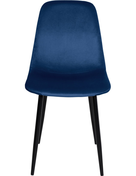Chaise moderne en Velours Bleu foncé Métal Noir Jerana - 2