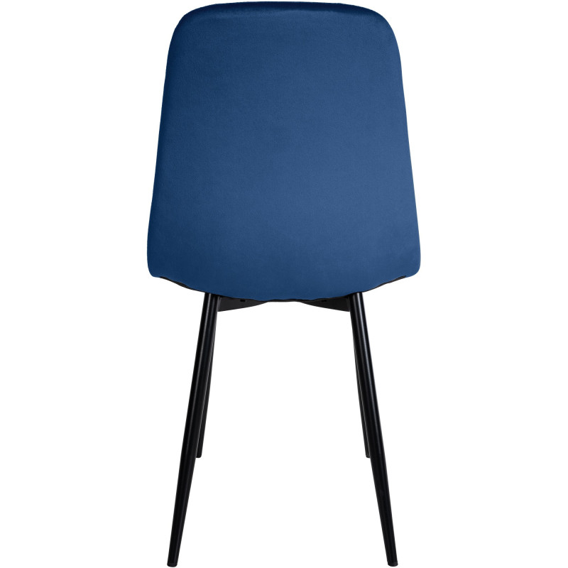 Chaise moderne en Velours Bleu foncé Métal Noir Jerana - 5
