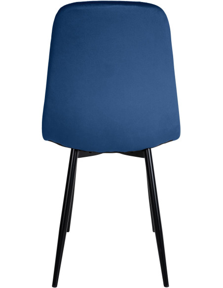 Chaise moderne en Velours Bleu foncé Métal Noir Jerana - 5