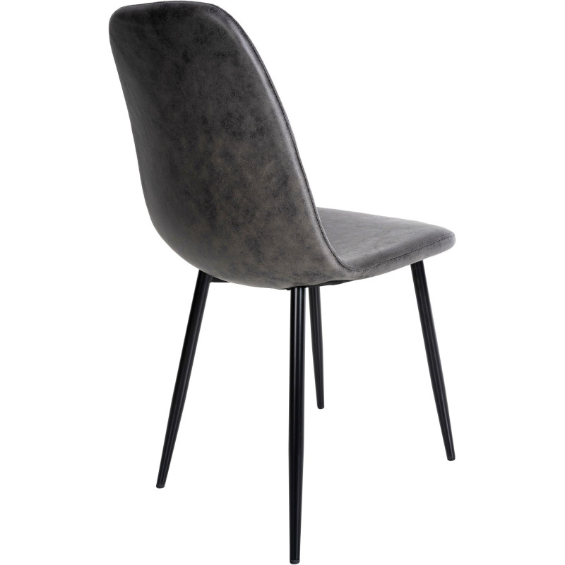 Chaise moderne en Polyuréthane Gris foncé Métal Noir Jerana - 2