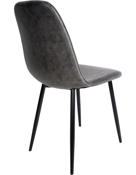 Chaise moderne en Polyuréthane Gris foncé Métal Noir Jerana - 2