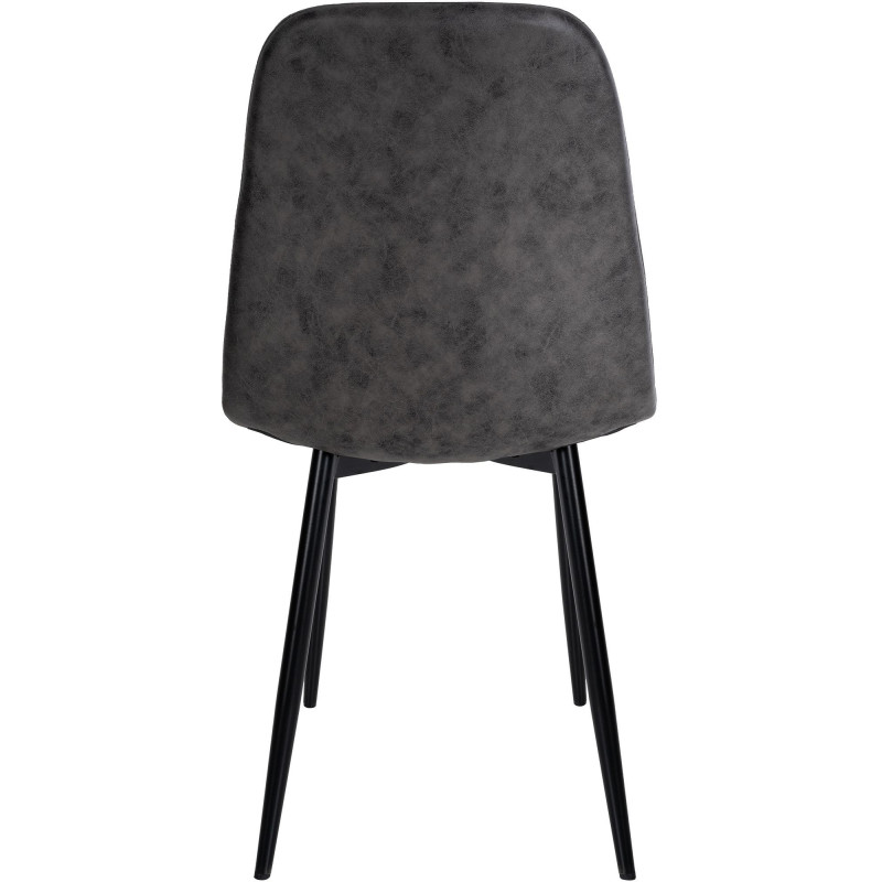 Chaise moderne en Polyuréthane Gris foncé Métal Noir Jerana - 3
