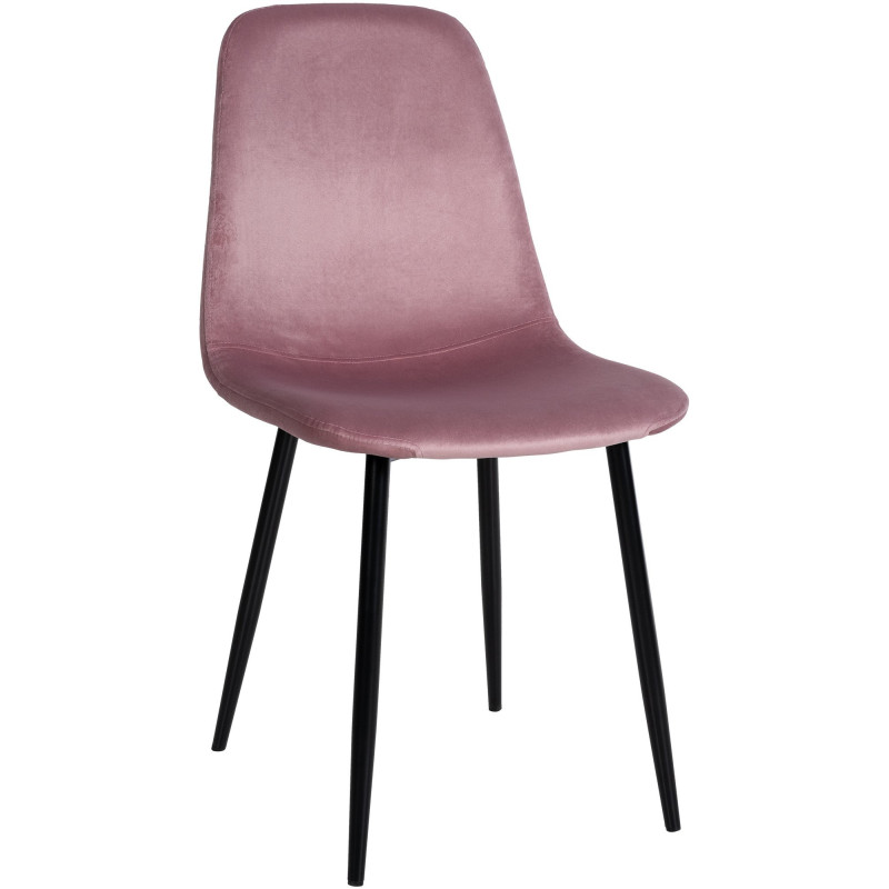 Chaise moderne en Velours Rose Métal Noir Jerana - 1