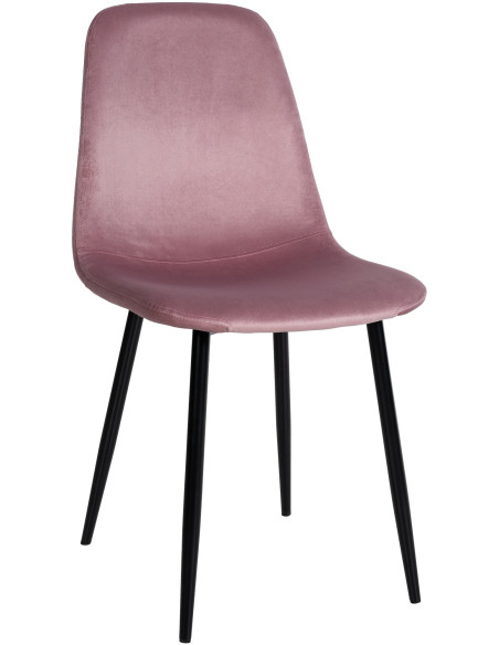 Chaise moderne en Velours Rose Métal Noir Jerana - 1