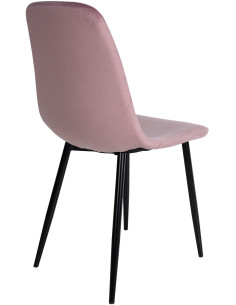 Chaise moderne en Velours Rose Métal Noir Jerana - 1 2