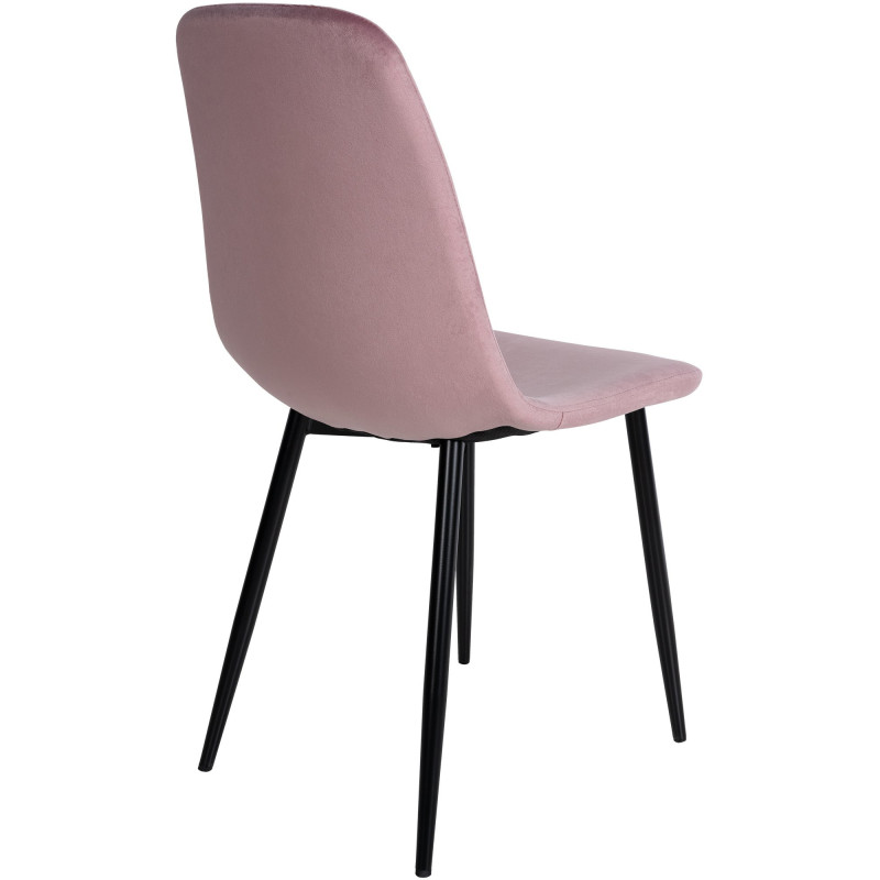 Chaise moderne en Velours Rose Métal Noir Jerana - 2