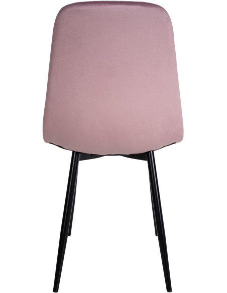 Chaise moderne en Velours Rose Métal Noir Jerana - 3