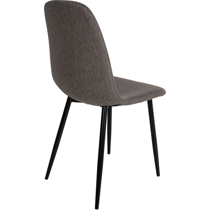 Chaise moderne en Tissu Taupe Métal Noir Jerana - 2