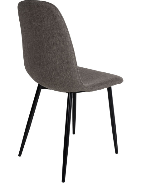 Chaise moderne en Tissu Taupe Métal Noir Jerana - 2