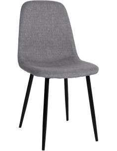 Chaise moderne en Tissu Gris foncé Métal Noir Jerana - 1