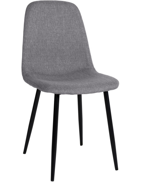 Chaise moderne en Tissu Gris foncé Métal Noir Jerana - 1