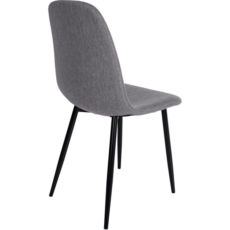 Chaise moderne en Tissu Gris foncé Métal Noir Jerana - 2