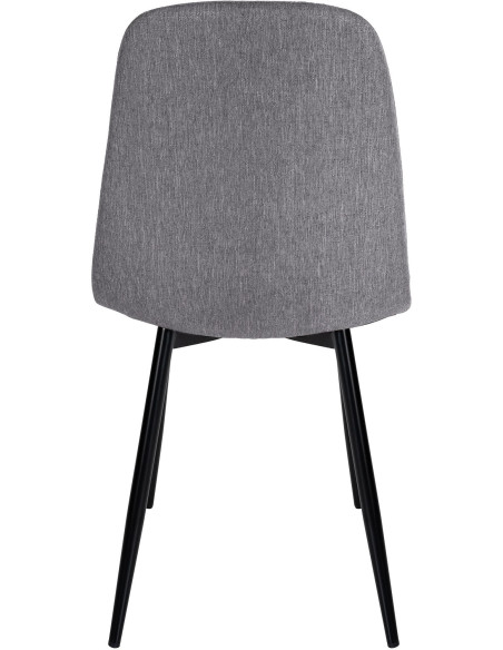 Chaise moderne en Tissu Gris foncé Métal Noir Jerana - 3
