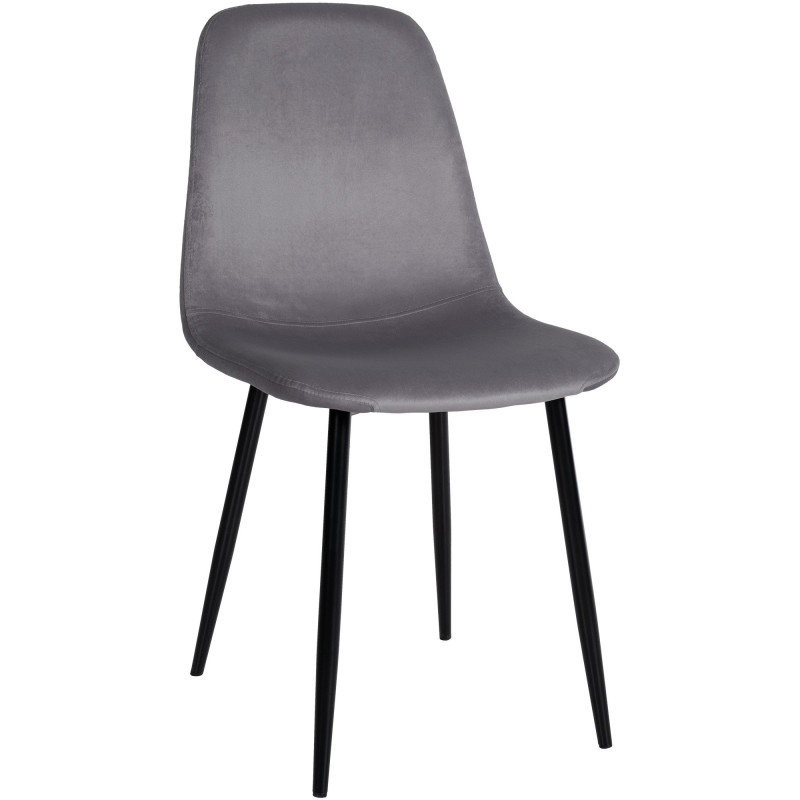 Chaise moderne en Velours Gris foncé Métal Noir Jerana - 1