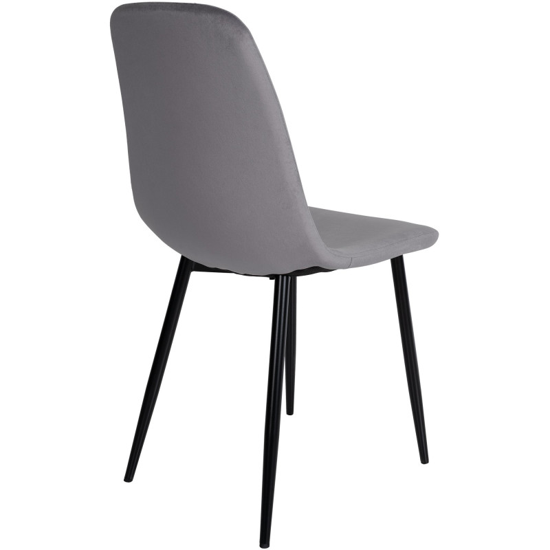 Chaise moderne en Velours Gris foncé Métal Noir Jerana - 2