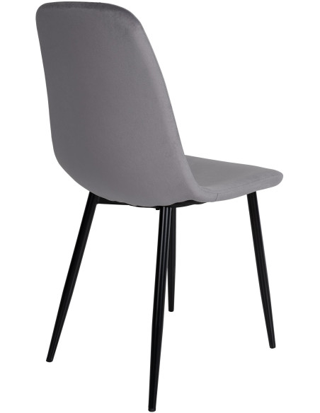 Chaise moderne en Velours Gris foncé Métal Noir Jerana - 2