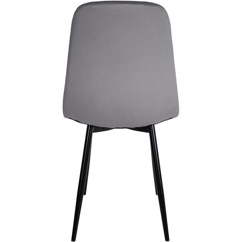 Chaise moderne en Velours Gris foncé Métal Noir Jerana - 3