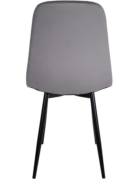 Chaise moderne en Velours Gris foncé Métal Noir Jerana - 3