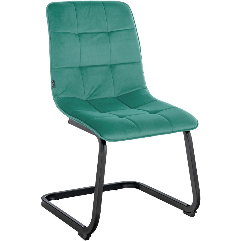 Chaise moderne en Velours Vert clair Métal Noir Mat Gladina - 1