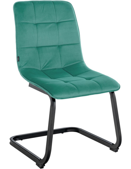 Chaise moderne en Velours Vert clair Métal Noir Mat Gladina - 1
