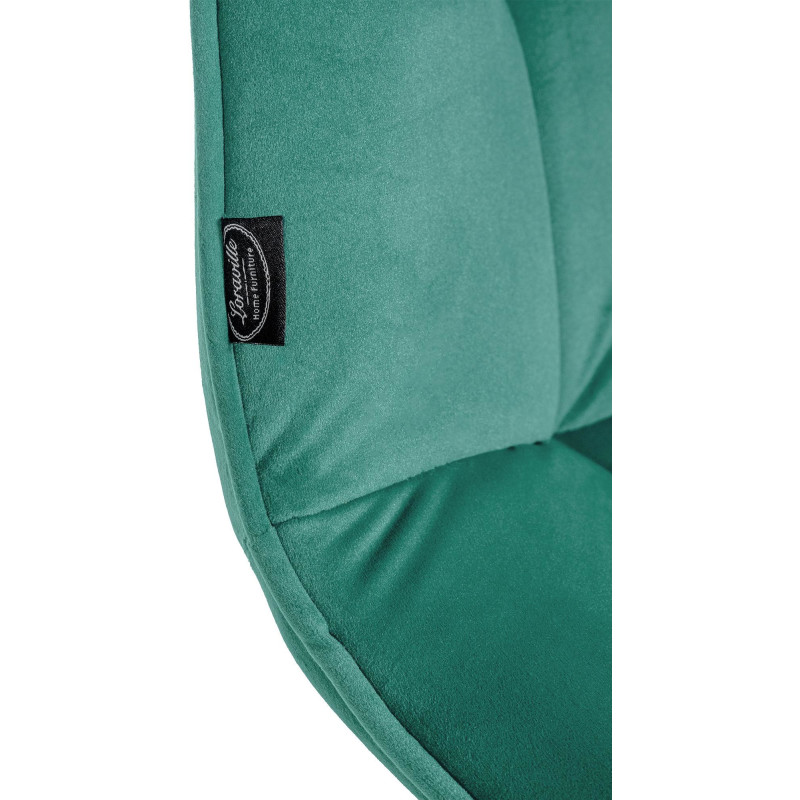 Chaise moderne en Velours Vert clair Métal Noir Mat Gladina - 2