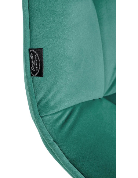 Chaise moderne en Velours Vert clair Métal Noir Mat Gladina - 2