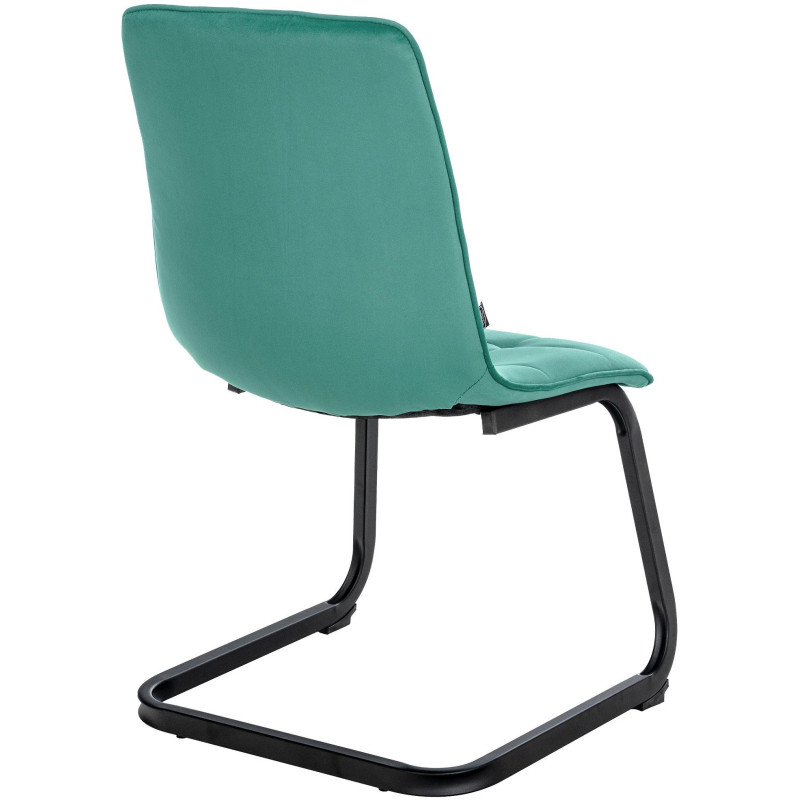 Chaise moderne en Velours Vert clair Métal Noir Mat Gladina - 5