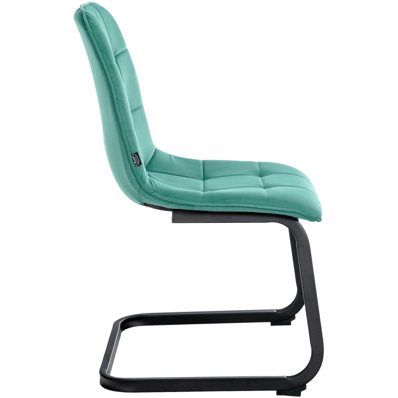 Chaise moderne en Velours Vert clair Métal Noir Mat Gladina - 6