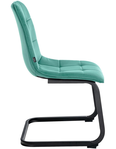 Chaise moderne en Velours Vert clair Métal Noir Mat Gladina - 6