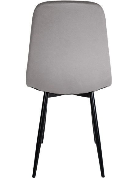 Chaise moderne en Velours Gris clair Métal Noir Jerana - 3