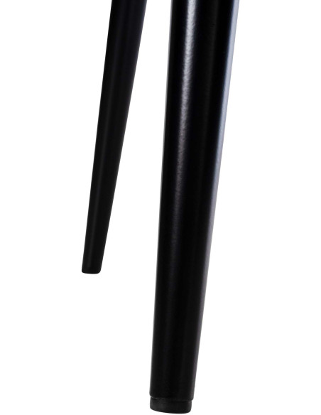 Chaise moderne en Velours Gris clair Métal Noir Jerana - 5