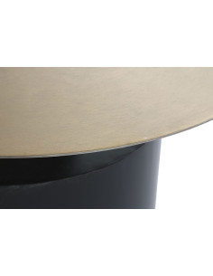 Table basse moderne Ronde en Métal Doré Noir Lekia - 1 2
