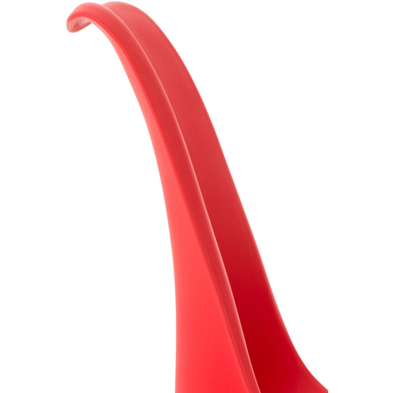 Chaise moderne scandinave en Polypropylène Polyuréthane Rouge Bois de hêtre Naturel Floki - 4