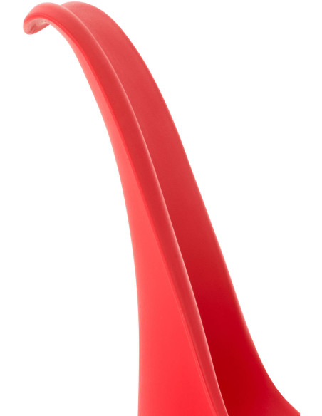 Chaise moderne scandinave en Polypropylène Polyuréthane Rouge Bois de hêtre Naturel Floki - 4