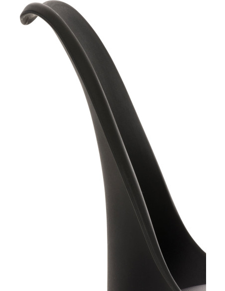 Chaise moderne scandinave en Polypropylène Polyuréthane Noir Bois de hêtre Naturel Floki - 4