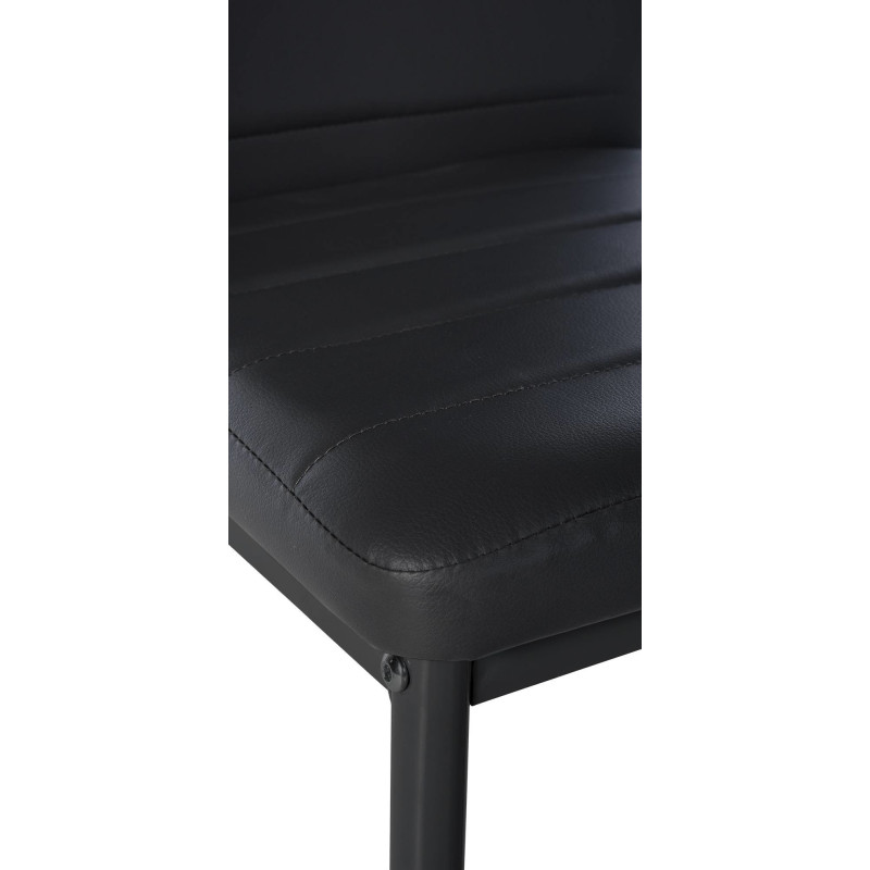 Chaise moderne dossier haut en Polyuréthane Noir Métal Noir Lina - 2