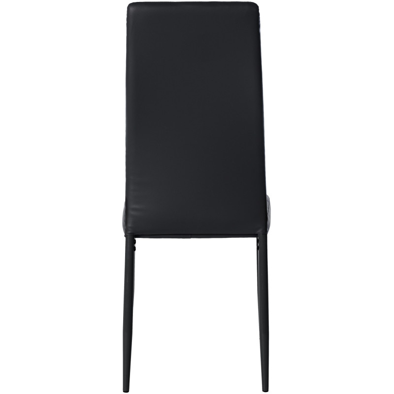 Chaise moderne dossier haut en Polyuréthane Noir Métal Noir Lina - 4