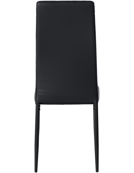 Chaise moderne dossier haut en Polyuréthane Noir Métal Noir Lina - 4