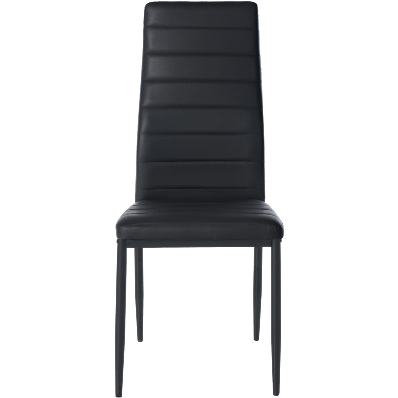 Chaise moderne dossier haut en Polyuréthane Noir Métal Noir Lina - 5