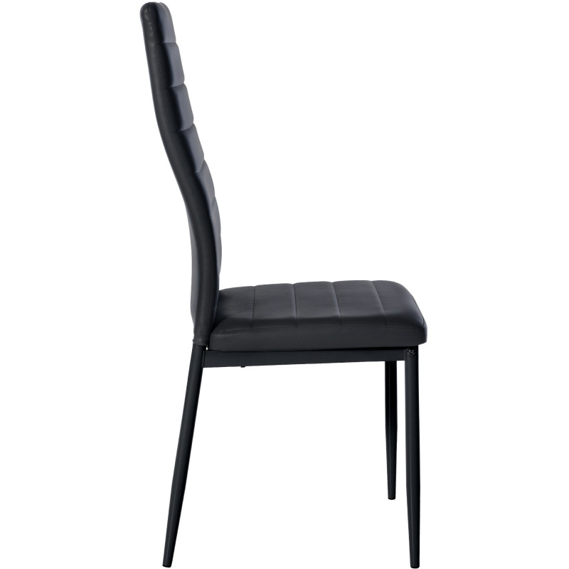 Chaise moderne dossier haut en Polyuréthane Noir Métal Noir Lina - 6