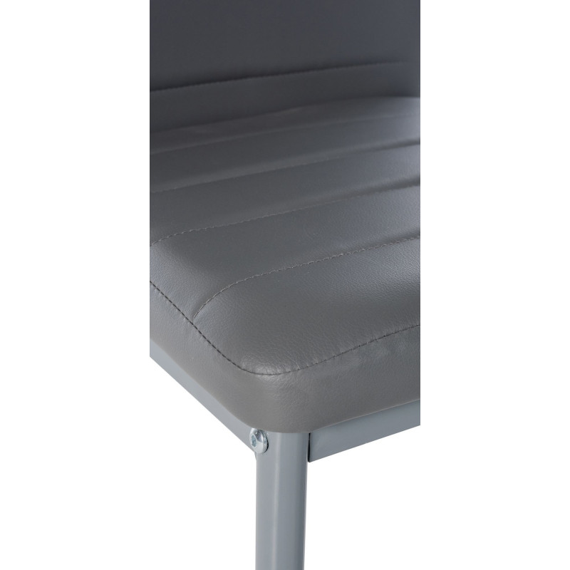 Chaise moderne dossier haut en Polyuréthane Gris Métal Gris Lina - 2