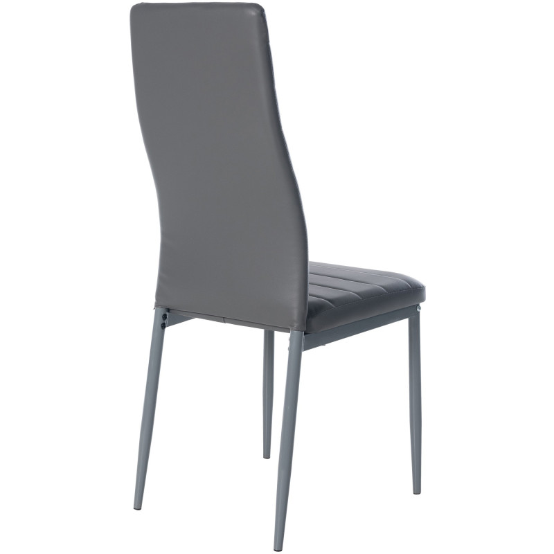 Chaise moderne dossier haut en Polyuréthane Gris Métal Gris Lina - 3