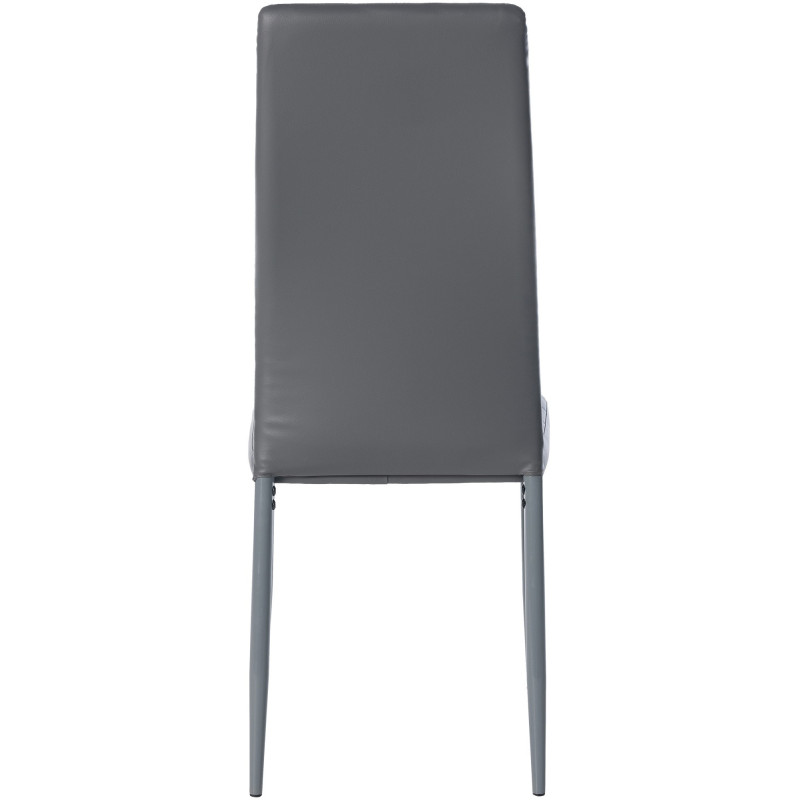 Chaise moderne dossier haut en Polyuréthane Gris Métal Gris Lina - 4